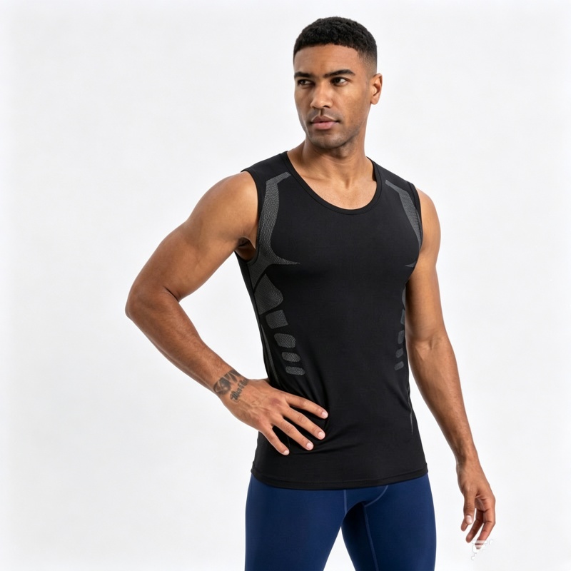 Aquatic Gym - Neues Kompressions-Tanktop für Herren, ärmelloses Fitness-Shirt,