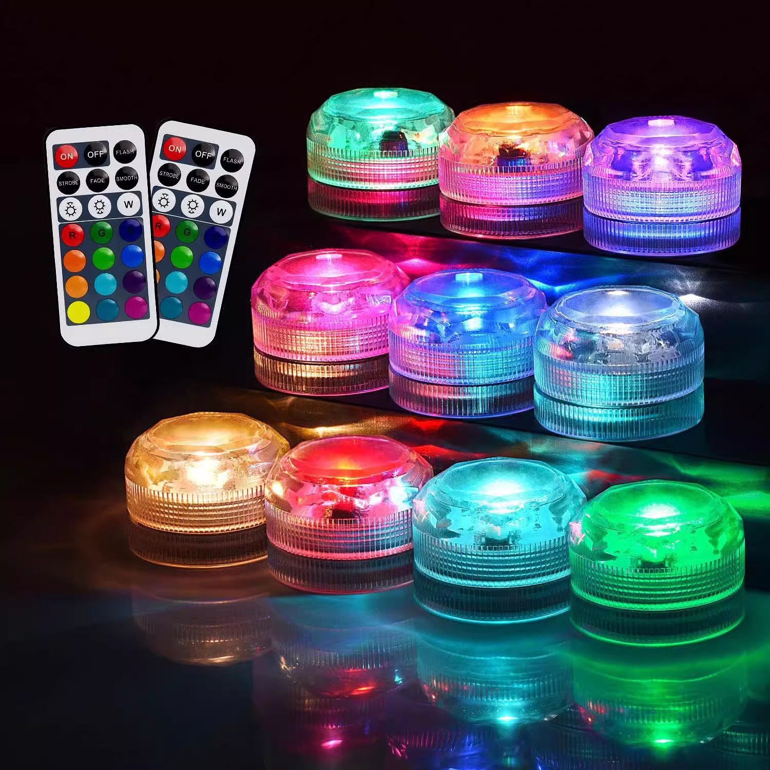 Underwater Flashlight - Fernbedienung RGB dekorativer Blitz Bunte synchrone